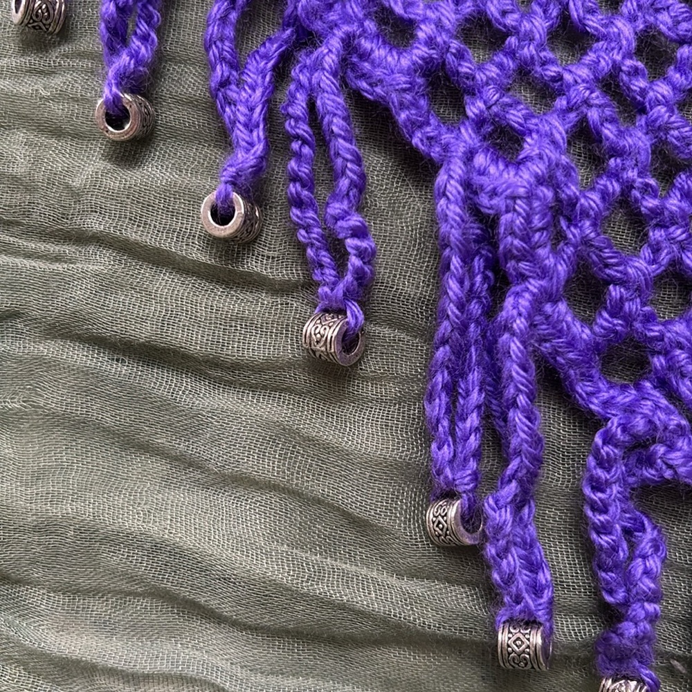 Handmade by Me Purple Crocheted Top with Beads C Cup - Picture 3 of 4